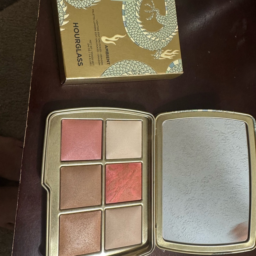 Hourglass Ambient Lighting Palette - Gold, Pink, and Cream Hues
